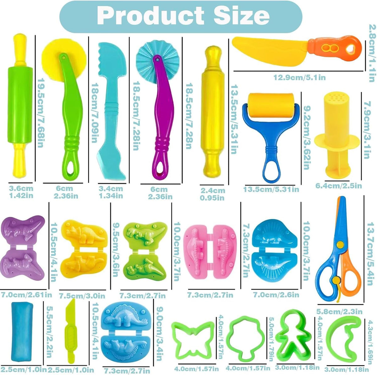 Unleash Creativity with 6 Unique Dino Molds Dough Toys Dough - 23pcs+Dinosaur - image 2