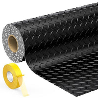 7.8 x 20 FT Garage Floor Mat, 2.8mm Thickness Diamond Plate Vinyl Garage Flooring Roll for Under Car, Large Size 156 SQFT for Large SUVs, MPV, Pickup Truck, Black