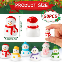 JUNEBRUSHS 50 Pcs Mini Pumpkins Fake Pumpkins Artificial Pumpkins - Snowman Style - image 2