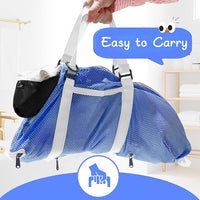 Cinf Cat Bathing Bag(Free Muzzle) Breathable Mesh Anti Scratch Adjustable Cat Grooming Bag for Nail Trimming, Bathing Soft Cat Washing Bag(Blue) M