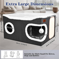 Extra Large Cat Beds for Indoor Cats - Dark Grey / Extra Large - image 2