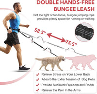 Hands Free Dog Leash for Two Dogs Walking, Running – Essentials for Dogs - Black/Pink / Large - image 3