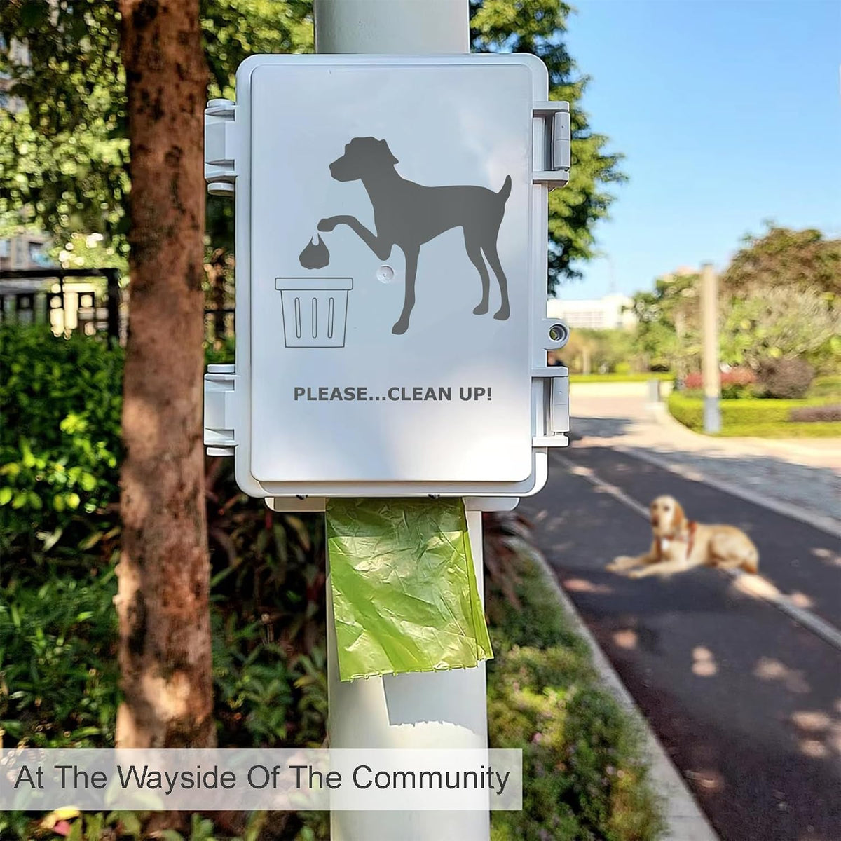 Dog Poop Bag Dispenser Wall Mounted Waterproof Outdoor Pet Waste Bags - White / 1 Count (Pack of 1) - image 3