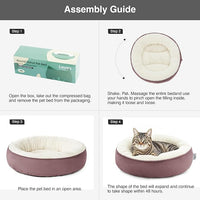 Love's cabin Round Donut Cat and Dog Cushion Bed, 20in Pet Bed for Cats or Small Dogs, Anti-Slip & Water-Resistant Bottom, Super Soft Durable Fabric Pet beds, Washable Luxury Cat & Dog Bed Burlwood