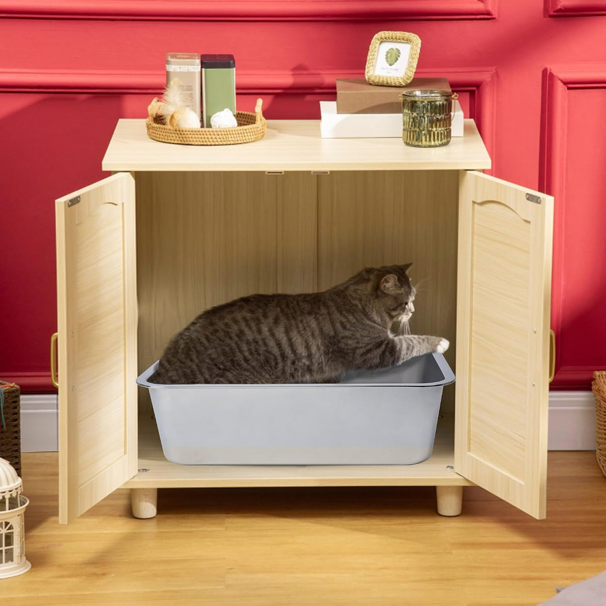 Stainless Steel Litter Box 2 Pack，Metal Litter Box - 2packs-L-6" H - image 3