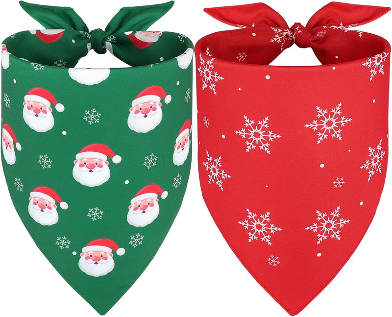 Vivifying 2 Pack Halloween Dog Bandanas - Large / Christmas
