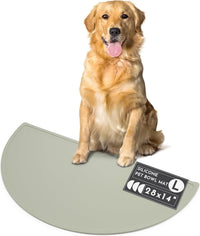 Silicone Dog Food Mat, Pet Placemat, 21" x 10.5" Deep - Sage / Large