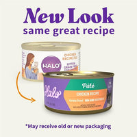 Halo Wet Kitten Food Whole Chicken Recipe, Grain Free Wet Cat Pate, Canned Cat Food to Support Brain Development, 3 Oz Can (Pack of 12)