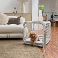 DIGGS Evolv Dog Crate - Slim, Durable Dog Kennel with Removable Ceiling Panel and Modular Design - Safe, Stylish, and Convenient (Ash, Small)