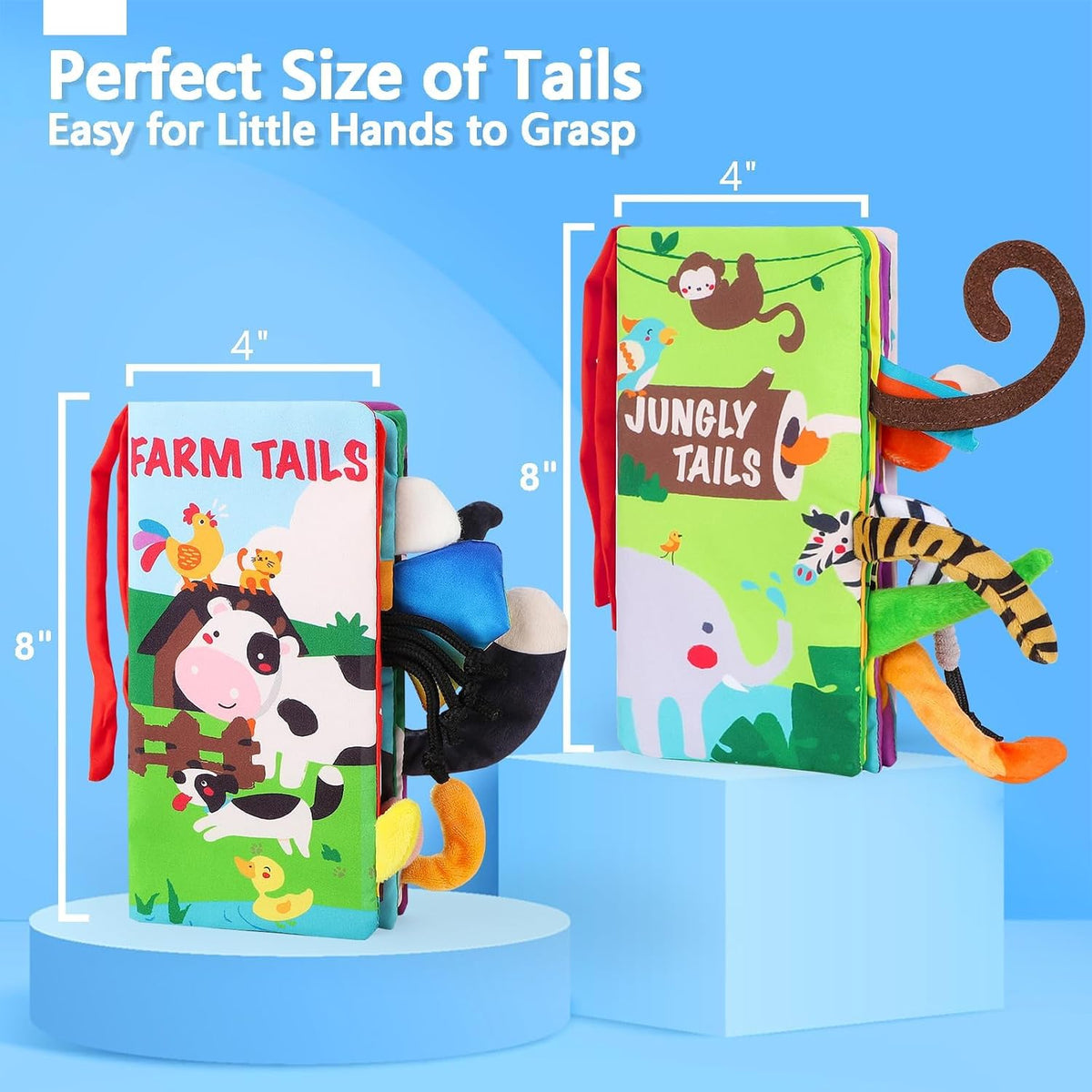 beiens Baby Books Toys, Tummy Time Touch and Feel Sensory Toys for Infant – Fun for Kids & Family - 2 IN 1 - image 3