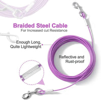 10/15/20/25FT Dog Tie Out Cable - Purple / 125Ibs 30ft - image 3