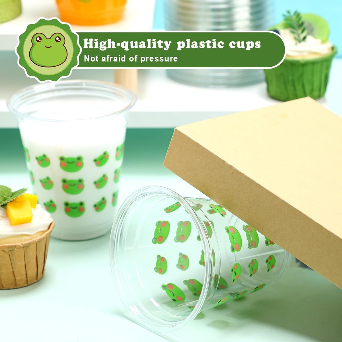 50 Pcs 12 oz Dinosaur Cups Dinosaur Birthday Decorations – Fun for Kids & Family - Green / Frog - image 4