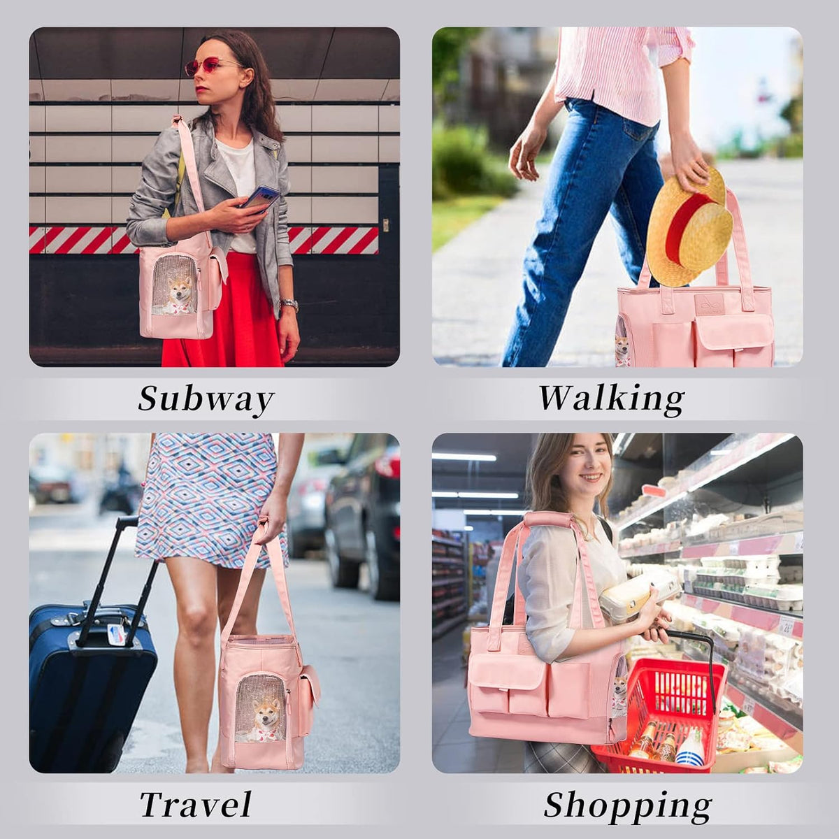 Cat Carrier, Dog Carrier, Pet Carrier - Pink - image 2