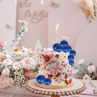 ZHUOWEISM ball cake toppers, 24 mini balloon picks in blue, gold and white - view 16