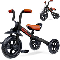 KRIDDO 2-in-1 Foldable Balance Bike and Toddler Tricycle for 2 to 5 - Black