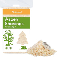 Niteangel Aspen Shaving Hamster Beddings for Syrian Dwarf Hamster Gerbil Mice Degu Rat Rabbit Bunny Guinea Pig Chinchilla Hedgehog or Other Small Pets (30L - 8mm)