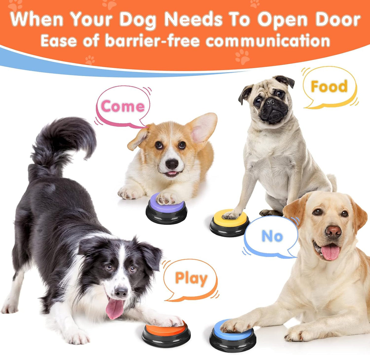 Dog Buttons for Communication, Talking Buttons for Dogs - 4 Pack - image 3