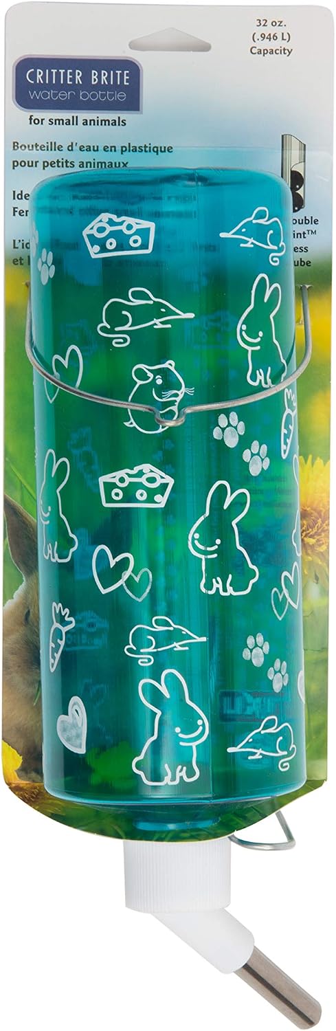Lixit Weather Resistant Cage Water Bottles for Rabbits, Ferrets - Blue / 32 Ounce Pack of 1