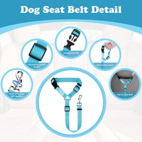 Dog Seat Belt for Car, Headrest Restraint Safety Lead, Dogs Cats – Essentials for Dogs - Blue / Not elastic - image 3