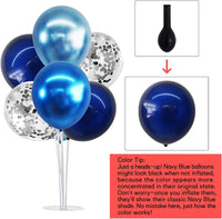 TONIFUL 4 Set Black Gold Balloon Stand Balloon Centerpieces for Table – Fun for Kids & Family - Metallic Blue Silver / 6 Set Balloon Stand - image 2