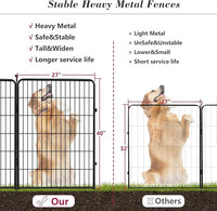 Dog Playpen Outdoor 40 inch 12 Panels Indoor Dog Pen for Large/Medium/Small Dogs Rustproof Metal Dog Fence Outdoor for Yard, Puppy Playpen with Door Portable Pet Fence for RV Camping Yard