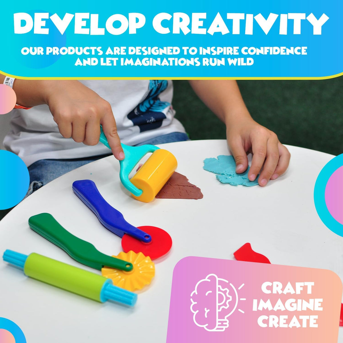 DIMROM Clay and Play Dough Tools Nine Piece Set, Ages 3 & Up - 18-piece Set - image 4