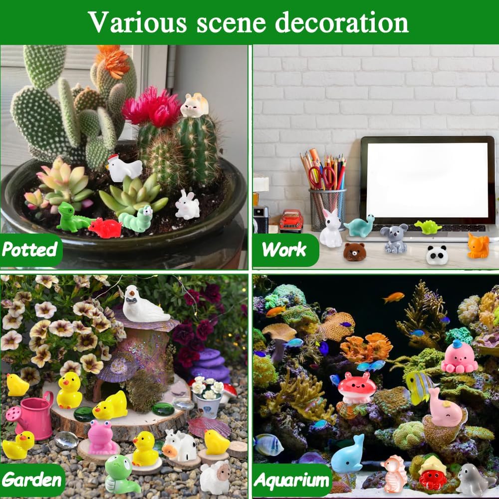 DULEFUN 150 mini resin animal and duck figurines in bright colors - view 10