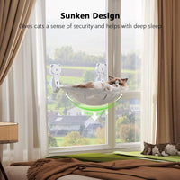 Cat Window Perch Cordless, Foldable & Stable Cat Beds - Mesh Cover / Light Grey - image 2