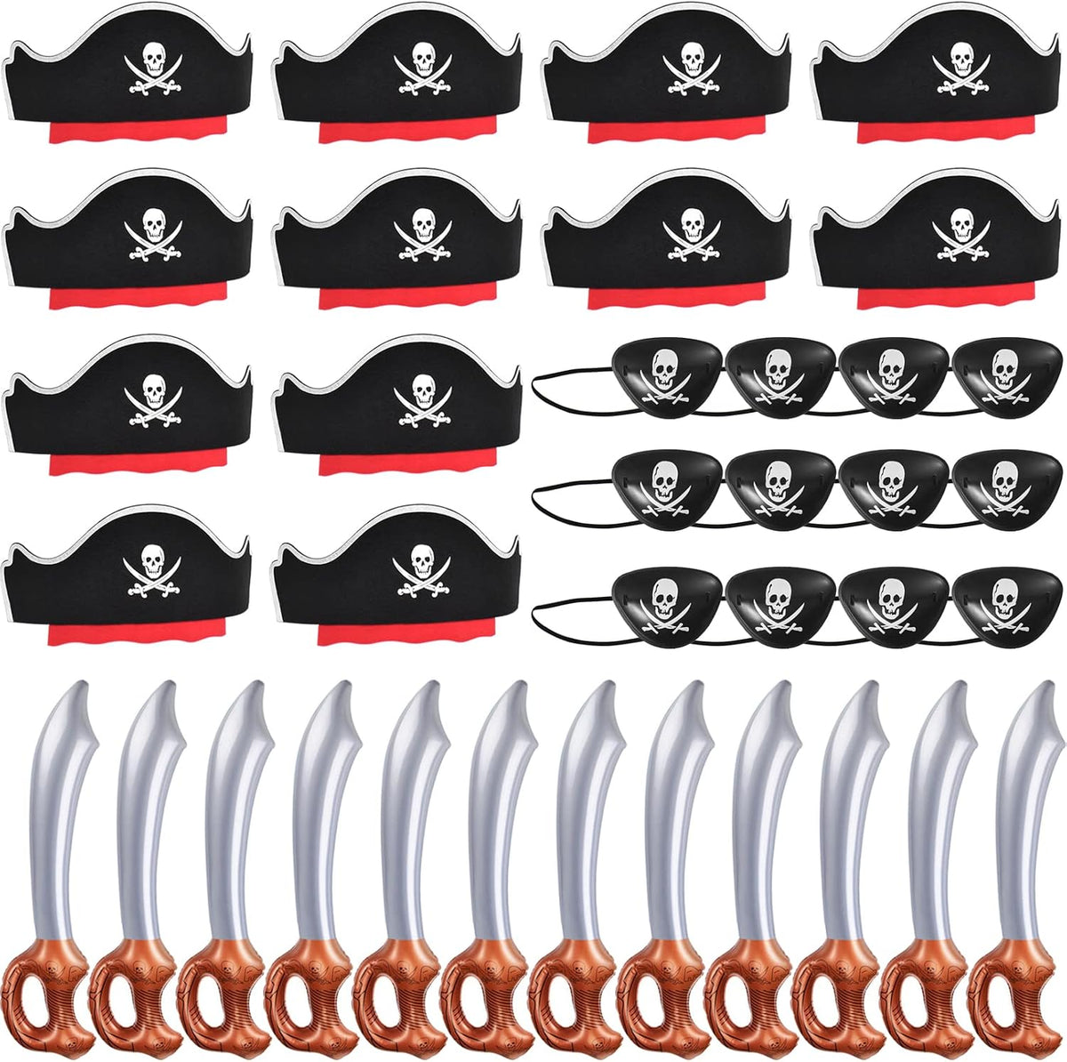 ZeeDix 9 Pcs Pirate Accessories for Kids - 36pcs Pirate Sets