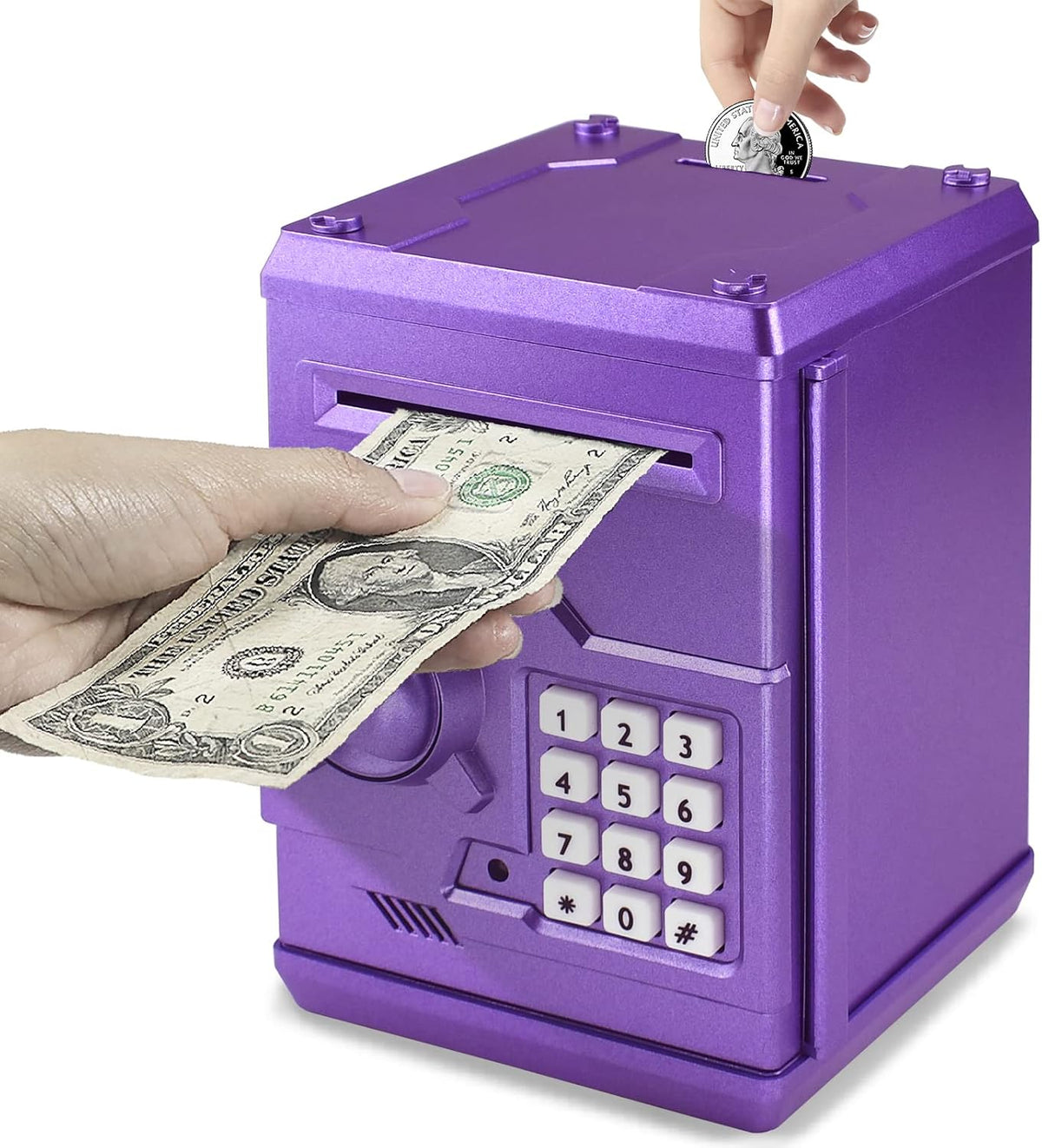 HUSAN rose gold electronic ATM piggy bank for kids with password keypad - view 3