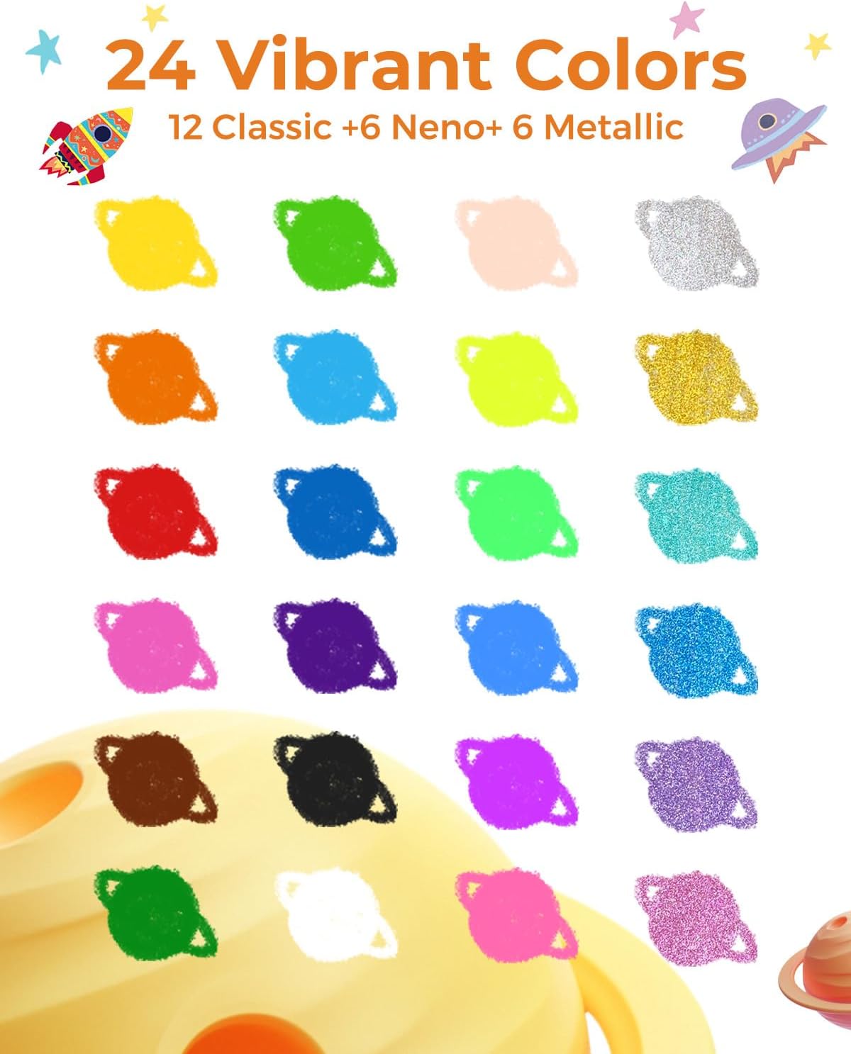 JUPITEARTH 12 Colors Twist Crayons for Toddlers 1-3, Non-Toxic - 24 Colors - image 2