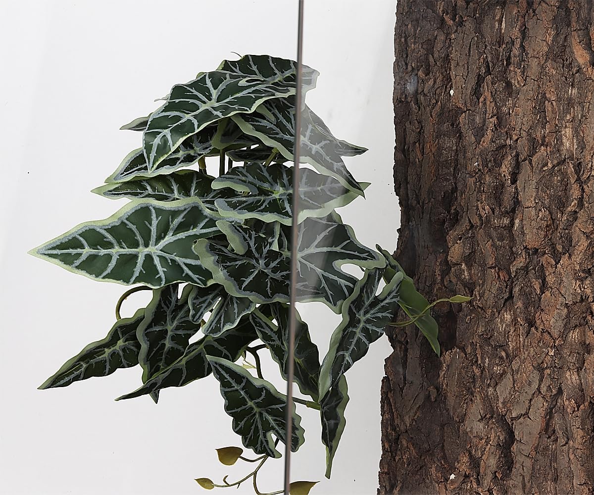 Fake Calathea Orbifolia, Reptile Terrarium Suction Plants – Essentials for Fish - Fake Alocasia Black Velvet - image 2