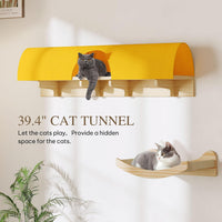 Cat Wall Shelves, 9-in-1 Wood Cat Wall Furniture Set, Burlywood – Essentials for Cats - Burlywood / 12-in-1 - image 4