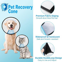 Supet Adjustable Dog Cone Collar After Surgery to Stop Licking,E Collar for Medium Small Dogs, Pet Recovery Collar & Cone,Plastic Cone of Shame for Dogs, Dog Head Neck Cone (S-)