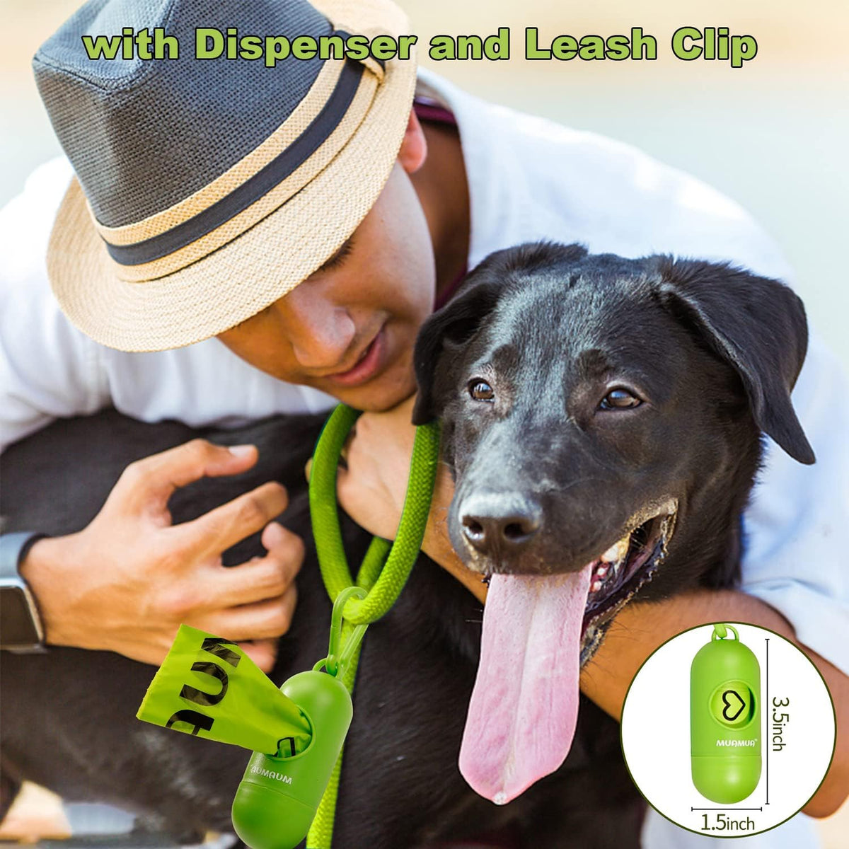 Biodegradable Dog Poop Bags 300 Count, 20 Rolls - 1 Dispenser + 300 Bags - image 3