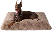 EHEYCIGA Fluffy Dog Crate Bed, Plush Extra Large Dog Pillow - Camel / 47 x 35