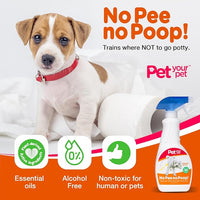 No Pee No Poop Dog Potty Training Spray, 16 Fl Oz – Non-Toxic Dog Spray to Prevent Peeing and Pooping – Natural No Urine Marking Scent Corrector - No Here Stops Dogs Peeing Indoor/Outdoor