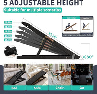 Dog Ramp, 5 Level Adjustable Wooden Folding Pet Ramp for Middle Bed, Couch,SUV-High Traction, Portable Paw Ramps for Small & Large Old Dogs & Cats - Furniture Quality