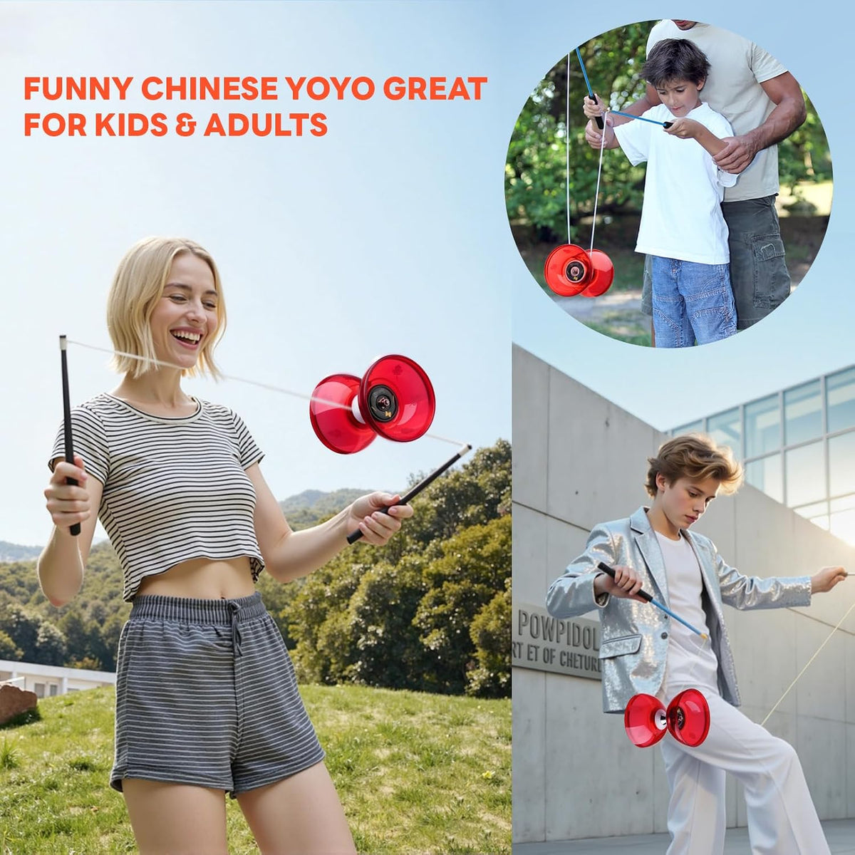 MAGICYOYO 4-inch triple bearing diabolo yoyo for kids with hand sticks - view 10