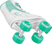 Roller Derby Firestar Youth Skates for Girls, Boys, Beginners - White/Mint / Size 1 - image 3