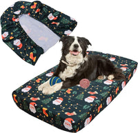 Dog Bed Covers Replacement Washable Elastic Edged 36" x 27" x 6" – Essentials for Dogs - Christmas BL PLUS / 52.0"L x 28.0"W x 5.0"Th