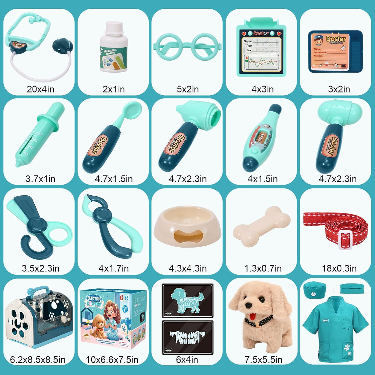 Vet Doctor Kit for Kids Toddlers with Walking Barking Robot Dog - image 2