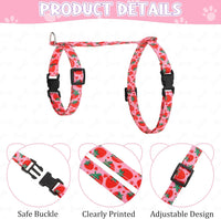 2 Pack Cat Harness and Leash with Collar Set - Pink,Green - image 3