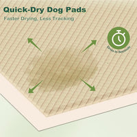 MIZOK Pee Pads for Dogs 36x36in Bamboo Dog Pee Pads, Dog Pads Extra Large Super Absorbent Odor Eliminating Leak-Proof Puppy Pads with Adhesive Tabs, Disposable (30 Counts)