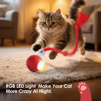 Interactive Cat Ball Toy, Motion Activated, RGB Lighting - Red - image 3
