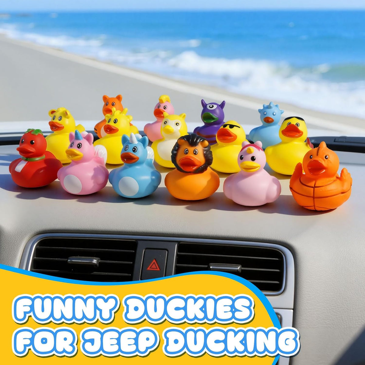 Tiaxidex 100 assorted 2 inch mini rubber ducks in bulk with mixed designs - view 6