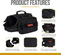 OneTigris Dog Backpack for Medium & Large Dogs - Black / Large - image 2
