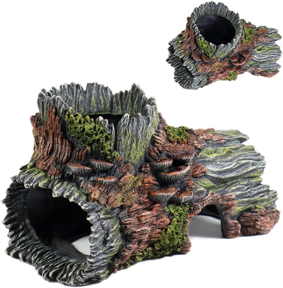 Fish Tank Decorations - Large Aquarium Decorations Air Bubbler Tree Fish House for Betta Hideout - Green