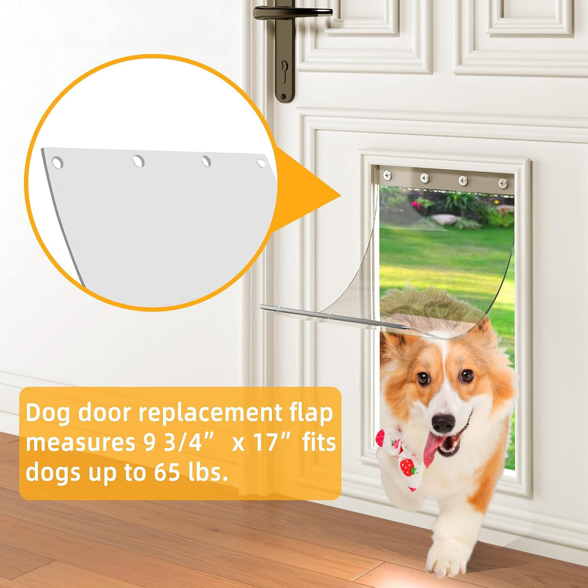 2-Pack Extra Large Transparent Dog Door Replacement Flaps Size 9 3/4" - 9.75"x 17" - image 3