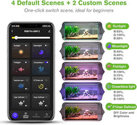 hygger 18W Smart Aquarium Light, Bluetooth LED Light with App Control, Full Spectrum Fish Tank Light with 24/7 Lighting Cycle, 5 Modes, Adjustable Timer, for 12"-18" Freshwater Planted Tank